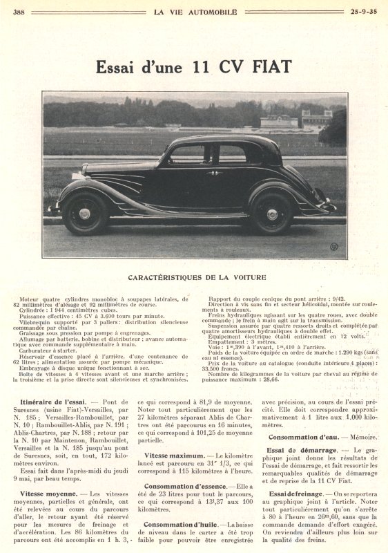 Vie Automobile : caractéristiques